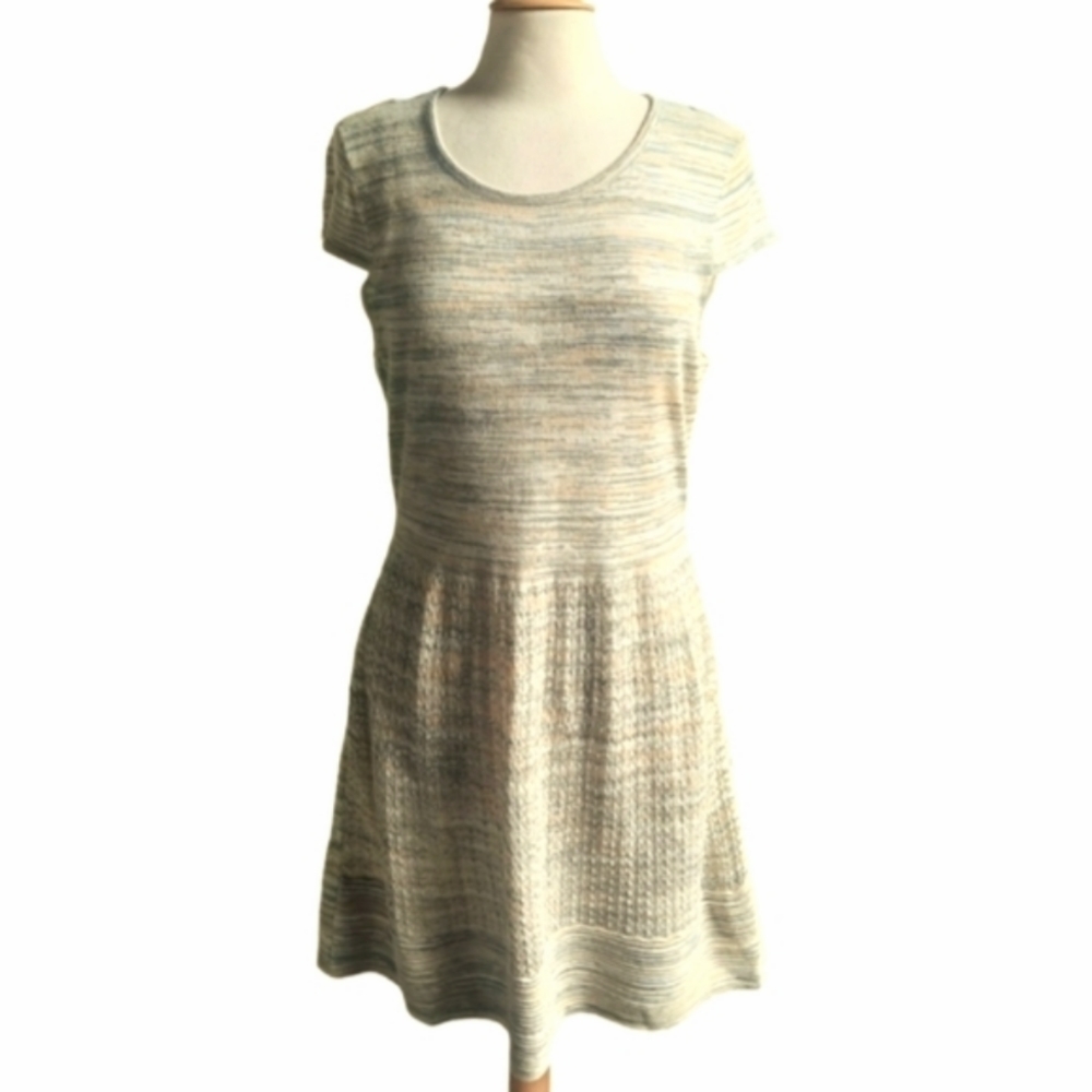 CYNTHIA ROWLEY Cap Sleeve Fit & Flared Space Dyed Knit Dress Sz XL